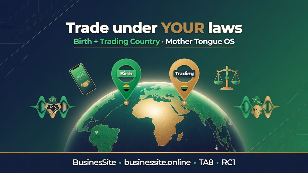 Huge upgrade: trade under YOUR laws — BusinesSite multi-jurisdiction + mother-tongue OS