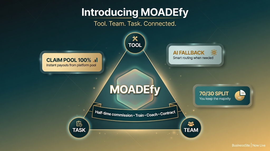 MOADEfy on BusinesSite — Tool · Team · Task